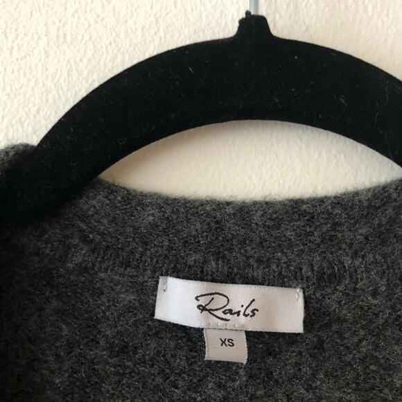 Rails Olivia Cashmere Blend Lace Up Sweater in Charcoal Grey - Picture 6 of 8